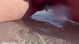 Shaved Pussy Peeing On Public Beach
