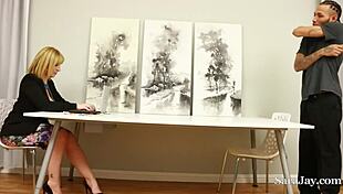 hard work and hard cock busty office milf sara jay gets sticky cum