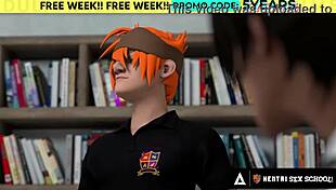 Hentai School: Stacked Milf Principal Drilled Doggystyle Before Class 😏