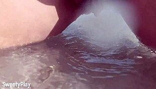 Shaved Pussy Peeing On Public Beach