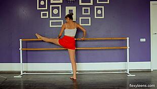 Yanna performs flexible gymnast routines in gym