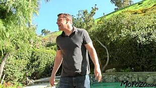 Awesome Brunette Fucked Hard by Creepy Pool Worker