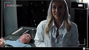 Beautiful blonde doctor gets used and begs for cock
