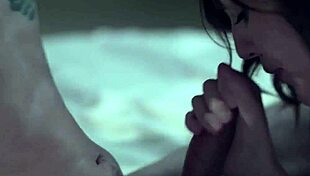 one step-sister subtly licks juan's cock in hairy pussy scene