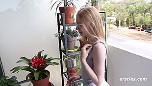 Bold Petite Blonde Masturbates Her Pussy Outdoors