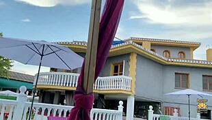 Latina Big Tits Suck Monster Cock in Pool