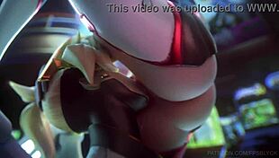 d.va mercy widowmaker licking pussy in lesbian defloration! so hot!