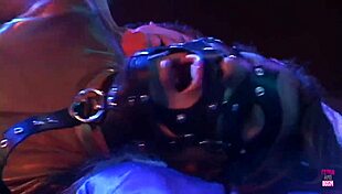blonde tied in bdsm dungeon, watching her man fuck another girl?