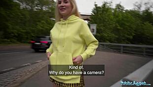 a stunning blonde euro babe gets hard deep dicking from public agent in outdoor pov reality