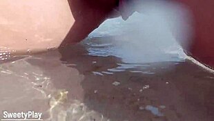 Shaved Pussy Peeing On Public Beach