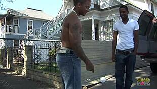 ebony chick rides monster cock then gets ass jizzed on couch