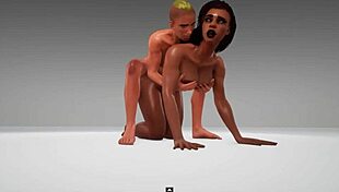3D animated porn with a black beauty in a wild life adventure