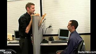 Intense Gay Blowjob At Work