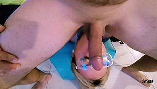 Hot emo girl gets deepthroat and fucked secretly, ending with creampie