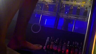 Woman With Blinking Anal Plug In Glory Hole