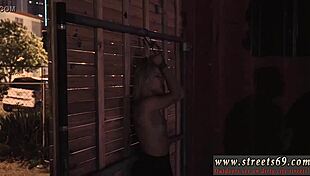 Brunette teen endures rough outdoor double penetration