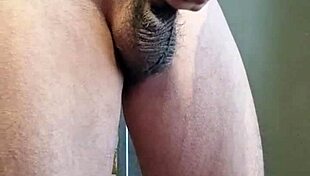 Mature versatile man masturbates alone.