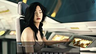 Intriguing scene on the captain's deck from Tales from the Unending Void. Passionate moments unfold.