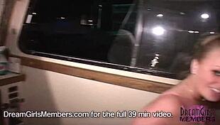 Amateur spring breakers strip on a night cruise in public