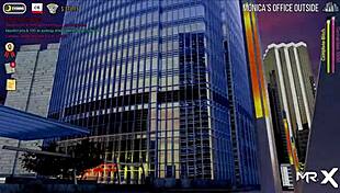 Fashion business - lifts up his secretary's dress