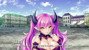 Stealing a monster girl harem, creampieing a stuck demon in this hentai game episode