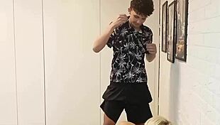 I did a striptease for my stepmom to lick her pussy