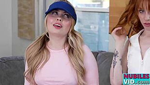 Stepsisters Haley, Madi, and Nadia swap cum after getting pounded doggystyle 😏