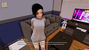 in harem hotel, the cute anime girl in sexy outfit gets wild