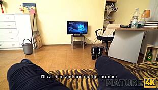 mature woman gives in to urges and hooks up with a man