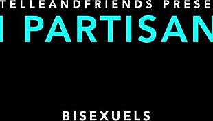 Estelle and friends, this bisexual couple is having fun with a bi guy.