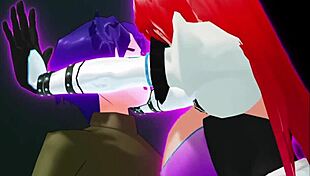 girl b hero faces monster lord in intense anime scenes