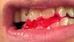 Watch fifi foxx's mouth vore close up eating gummy bears