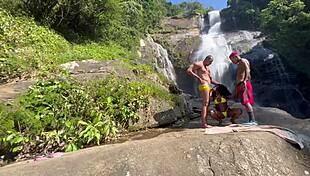 Me And Friend Take Hot Girl To Waterfall For Sex