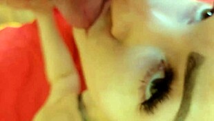 russian babysitter in stockings volunteered for blowjob and facial cumshot 😈