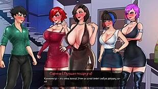 Beautiful cartoon goddesses in sexy dresses in a hot game
