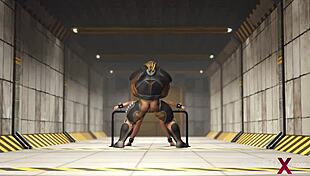 Sci-Fi Bunker Adventure With Cuffed Blonde