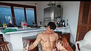 Beautiful Redhead Neighbor Blogger Gets Wild Blowbang And Banging Action!