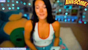 This cute nerdy goth girl is masturbating on webcam with toys.