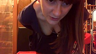 Curvy Nerd Babe Enjoys Solo Massage with Oil