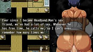 Tanned Natsuki In Hentai Game Fucking Village Friends With Creampie