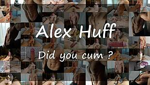 Excited guy sexily jerks big dick on bed in young teen solo jerking