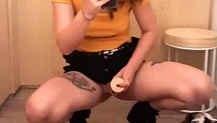 I's jerking off in the shop's changing room, feeling so naughty.