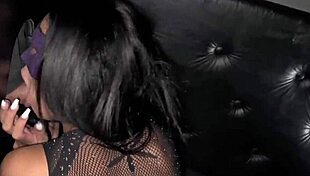 Woman With Blinking Anal Plug In Glory Hole