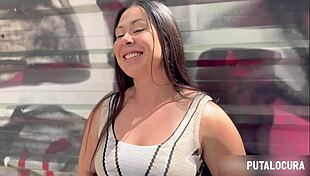 Peruvian Marlene rides cowgirl and swallows cum in bedroom