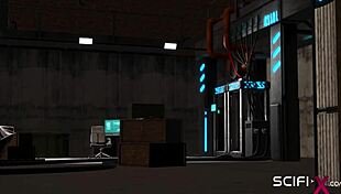 Sci-Fi Bunker Adventure With Cuffed Blonde