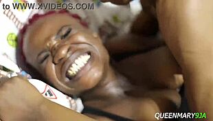 Black ebony queen moans loud to big black cock in bent over pussy fuck