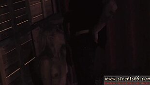 Brunette teen endures rough outdoor double penetration