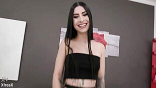 Kaitlyn Katsaros' first DP: rough 3on1 sex, gaping and swallowing cum!