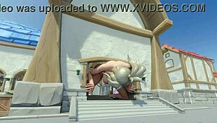 mercy outgrows blizzard world spawn in kinky anime style