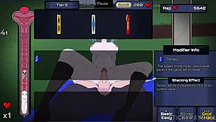 at the spunkstock festival, a babe in silver hair anime cosplay gets fucked by a monster in this hentai game part 4